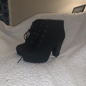 Lace Up Heeled Ankle Boots